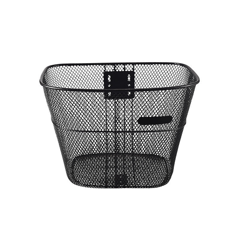 front-mount mesh bicycle basket with universal bracket 
Maetiva