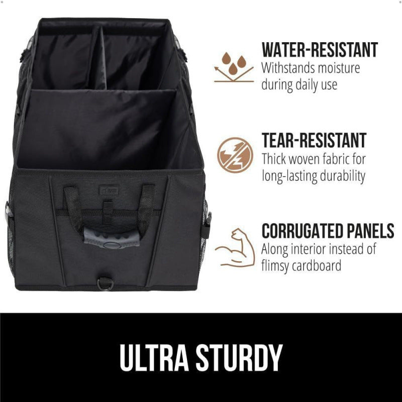 Spacious car organizer with removable compartments 
Maetiva