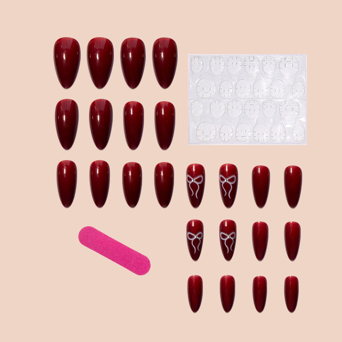 Acrylic nail set with elegant arch design 
Maetiva