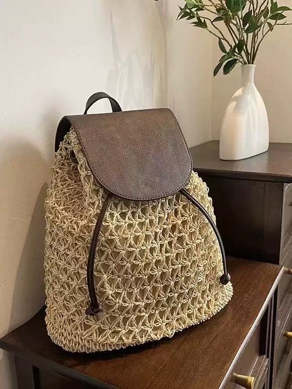 Handcrafted backpack bag made of natural material 
Maetiva