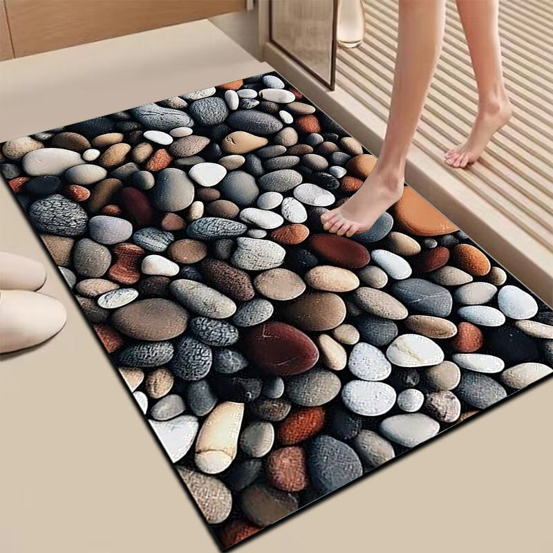 Textured Stone Print Area Mat 
Maetiva