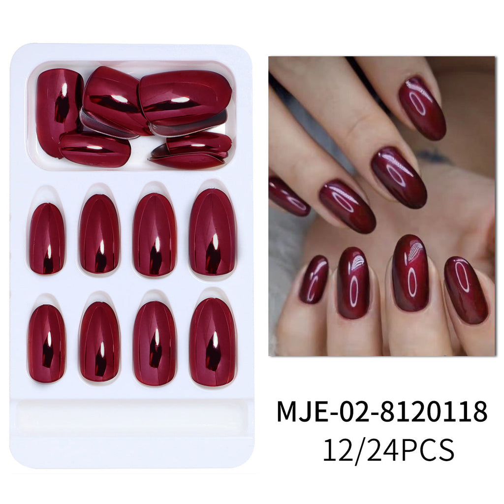 Luxury Glossy Almond-Shaped Press-On Nails 
Maetiva