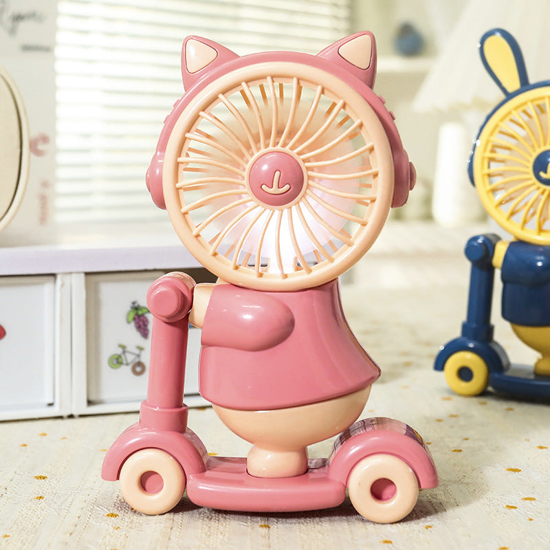 Ladies portable hand fan with cute animal design 
Maetiva