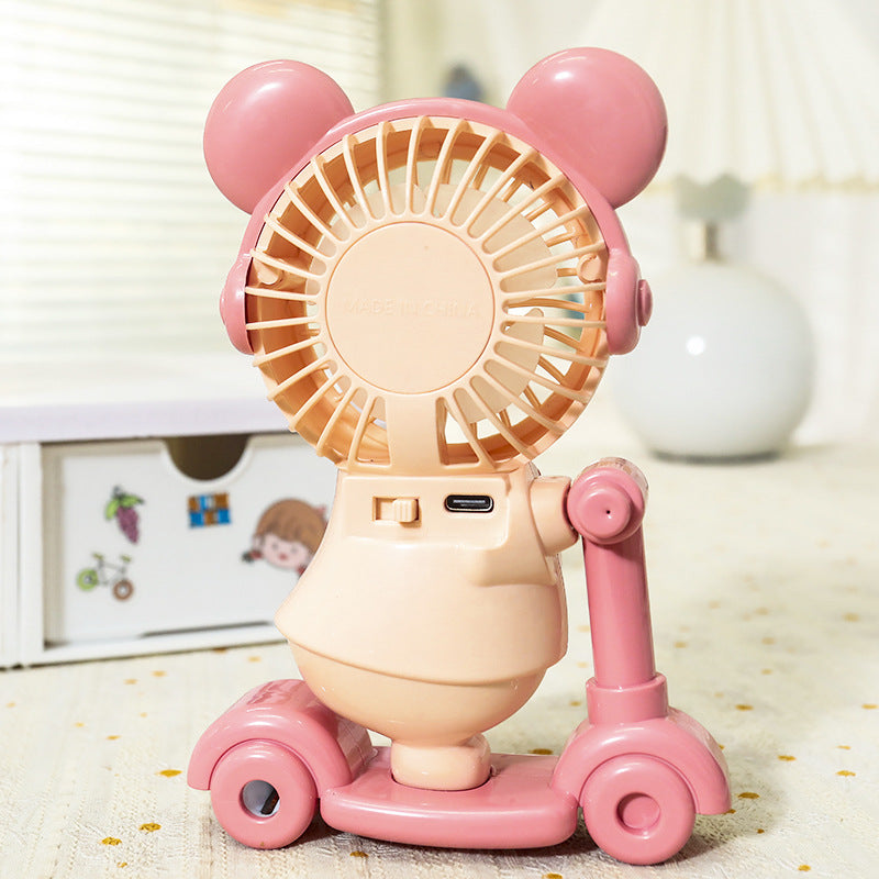 Ladies portable hand fan with cute animal design 
Maetiva