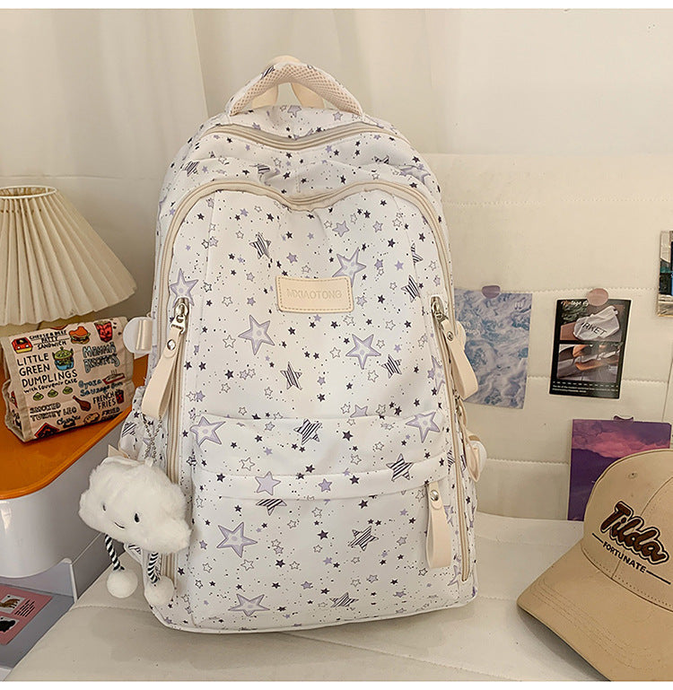 Stylish Star-Printed School Backpack 
Maetiva