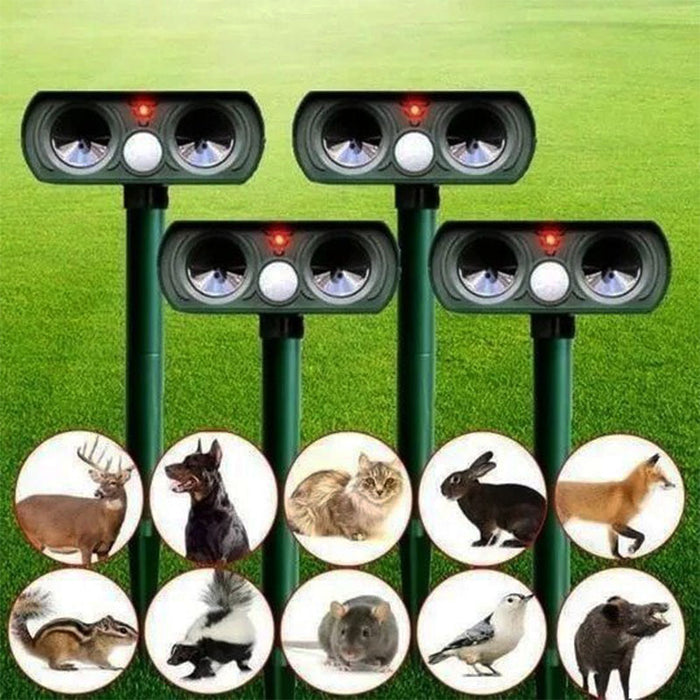 Solar Powered Animal Repeller with Infrared Sensor for Yard & Garden
