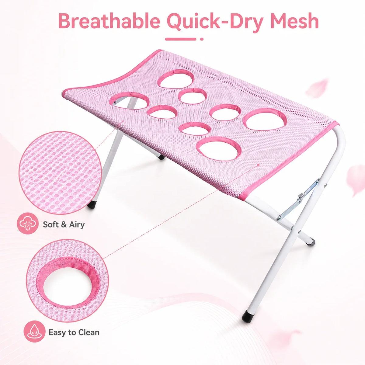 Foldable Cat & Dog Bathing Rack with Quick-Dry Mesh for Nail Trimming & Grooming