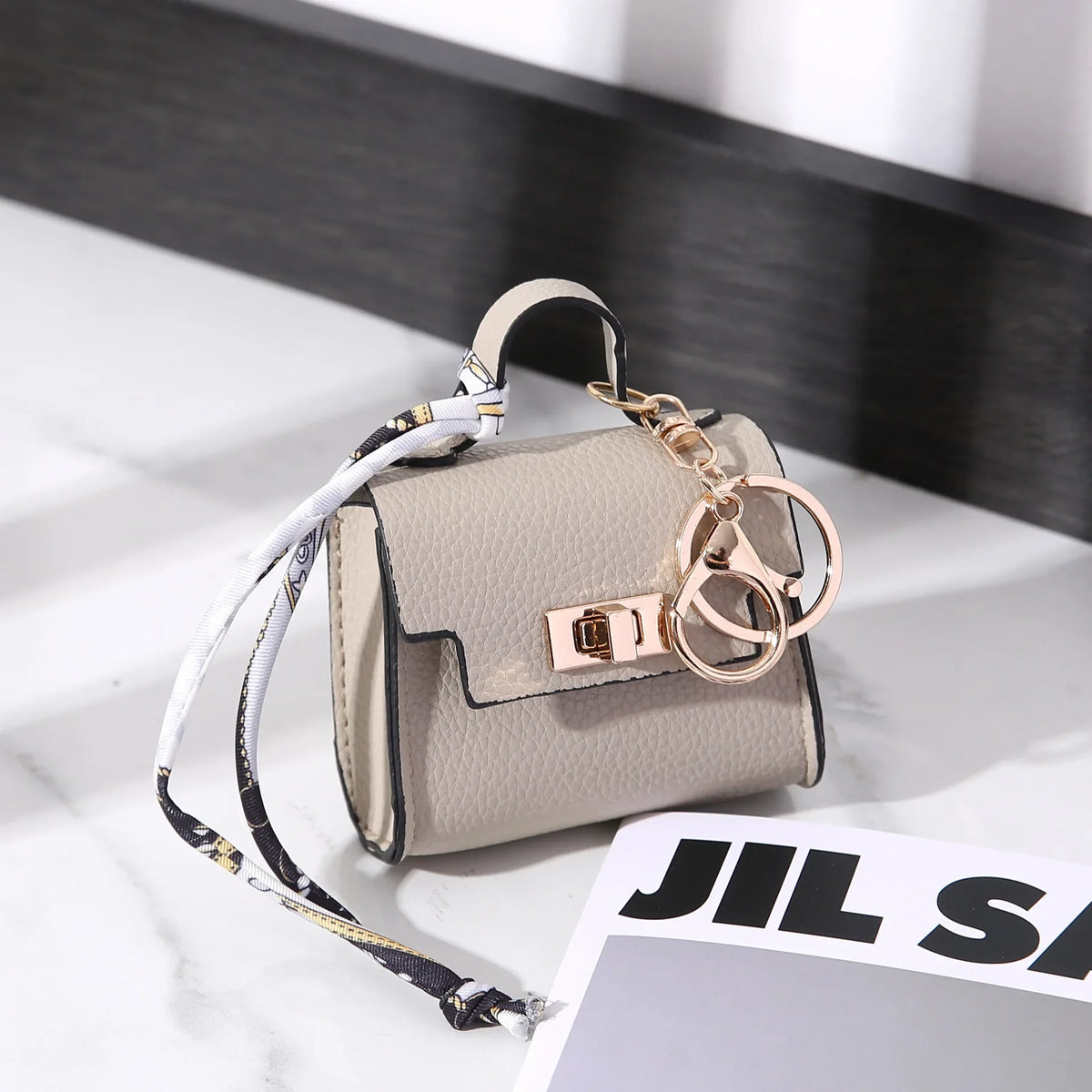 Mini Square Leather Bag Charm — Adorable Accessory, Chic, Stylish, Compact, Versatile
