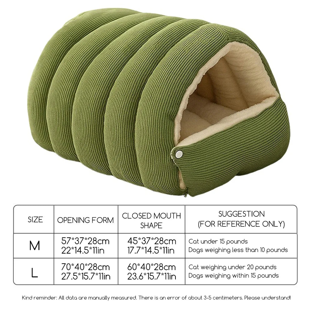 Warm Enclosed Pet House with Removable Washable Cover for Cats & Small Dogs