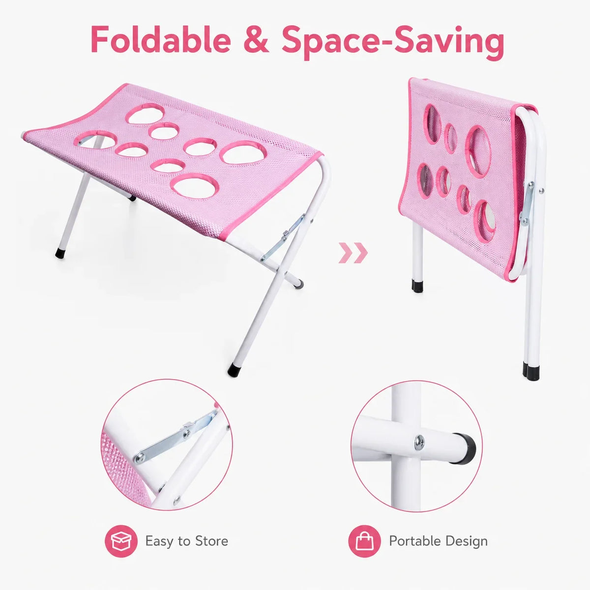Foldable Cat & Dog Bathing Rack with Quick-Dry Mesh for Nail Trimming & Grooming