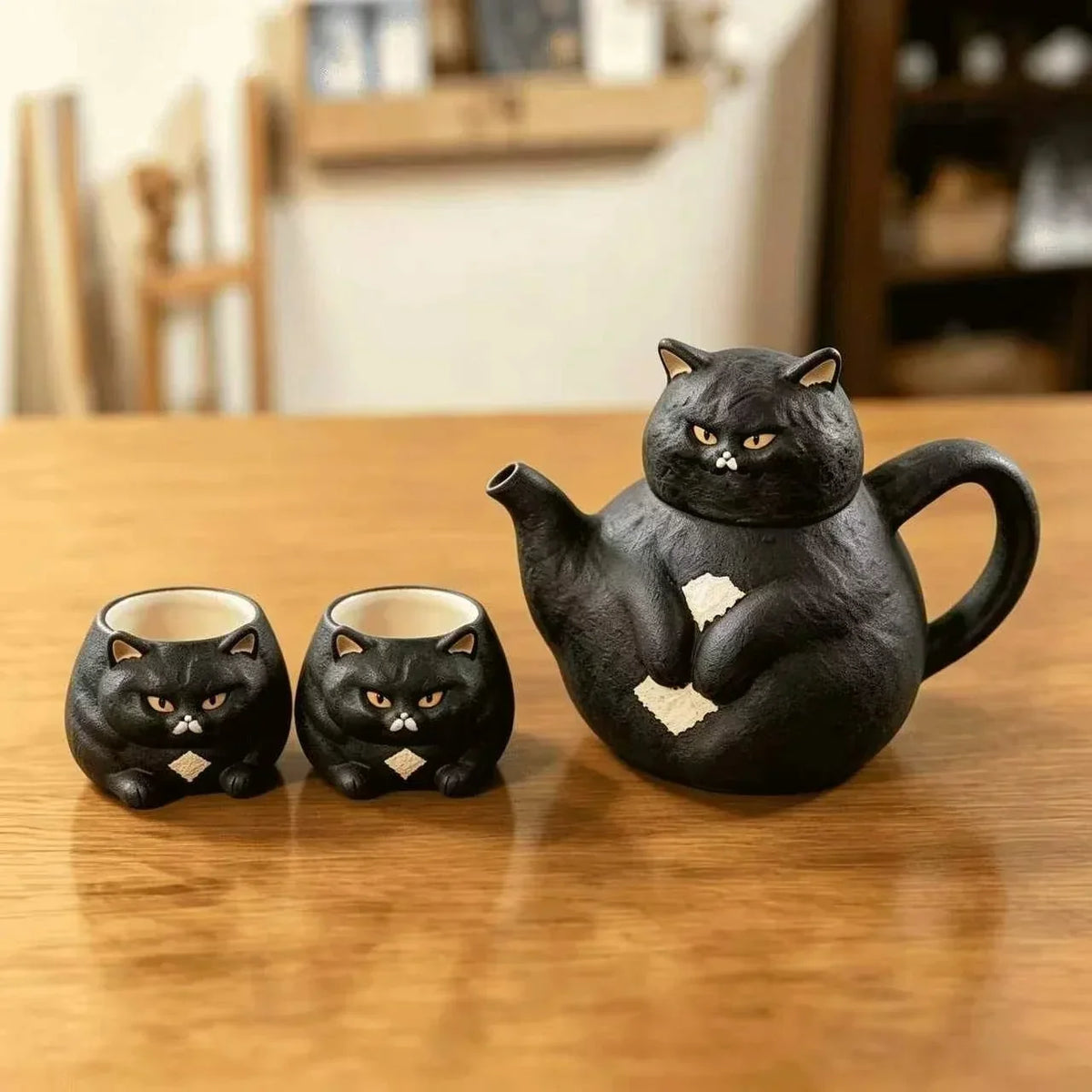 Afternoon Cat Ceramic Teapot Cup Set