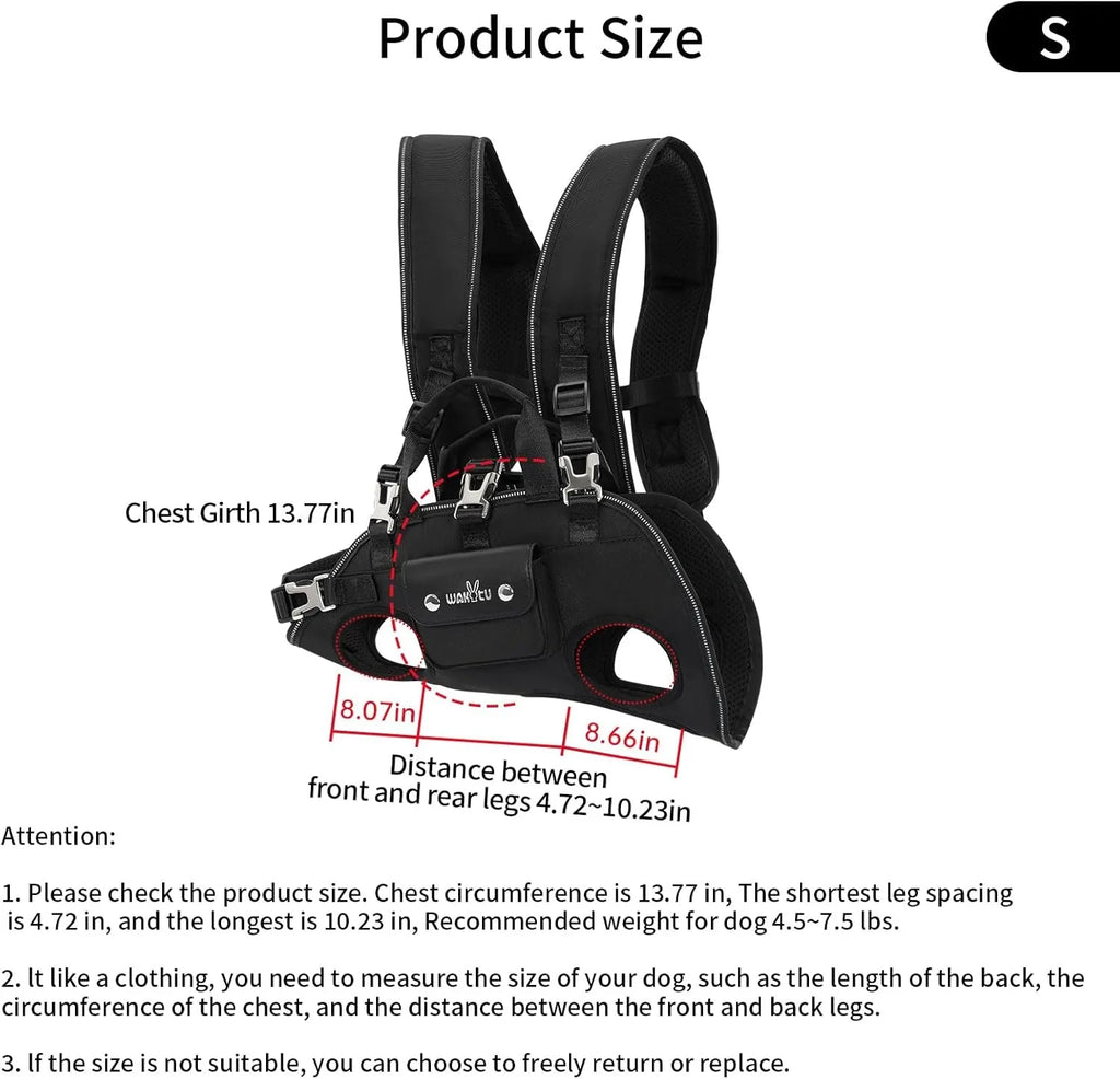 Dog Carrier Backpack – Full Body Support Harness for Medium Breeds with Joint Pain & Mobility Issues