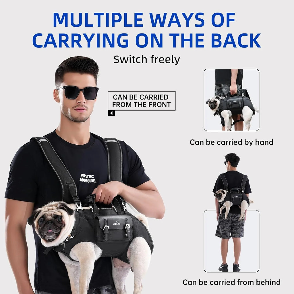 Dog Carrier Backpack – Full Body Support Harness for Medium Breeds with Joint Pain & Mobility Issues