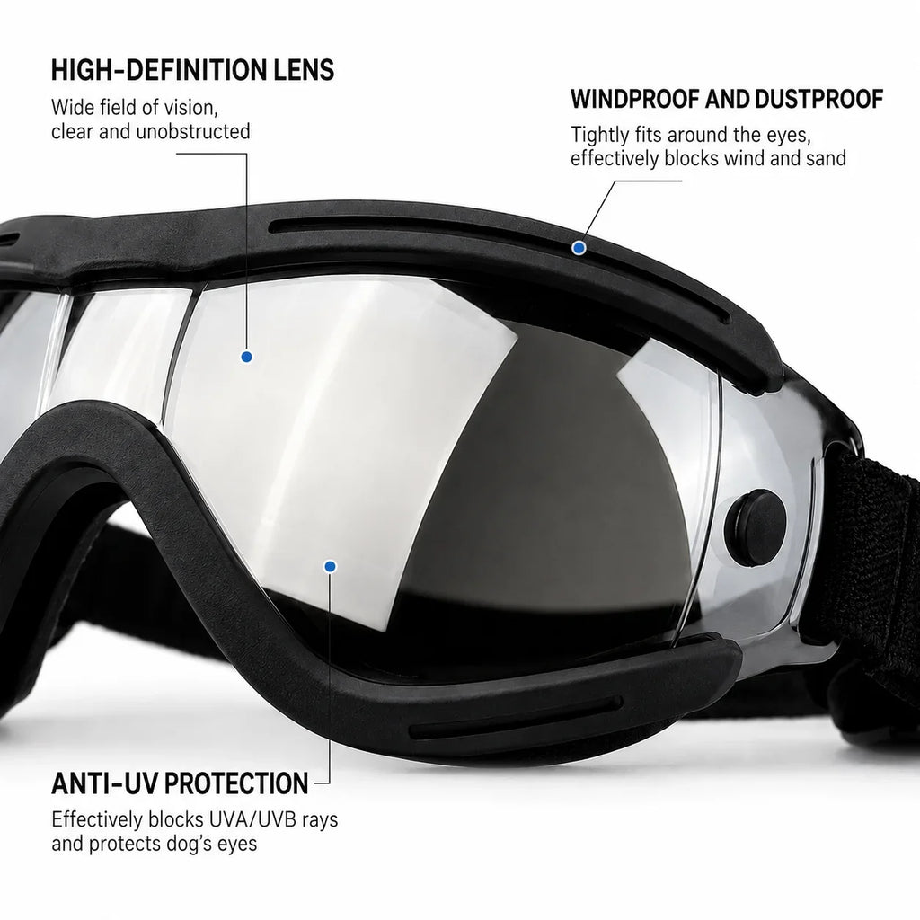 Pet Adjustable Dog Goggles – Anti-UV Sun Glasses for Eye Protection