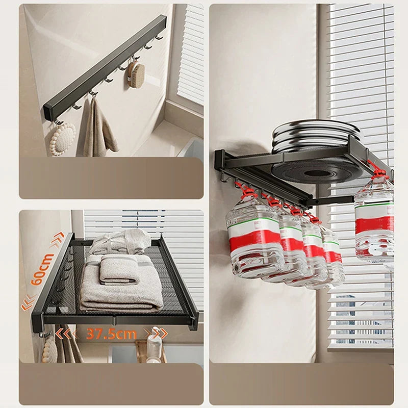 Ultra Suction Expandable Towel Storage Organizer Rack