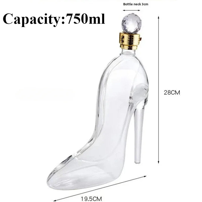 High Heel Fancy Glass Wine Decanter