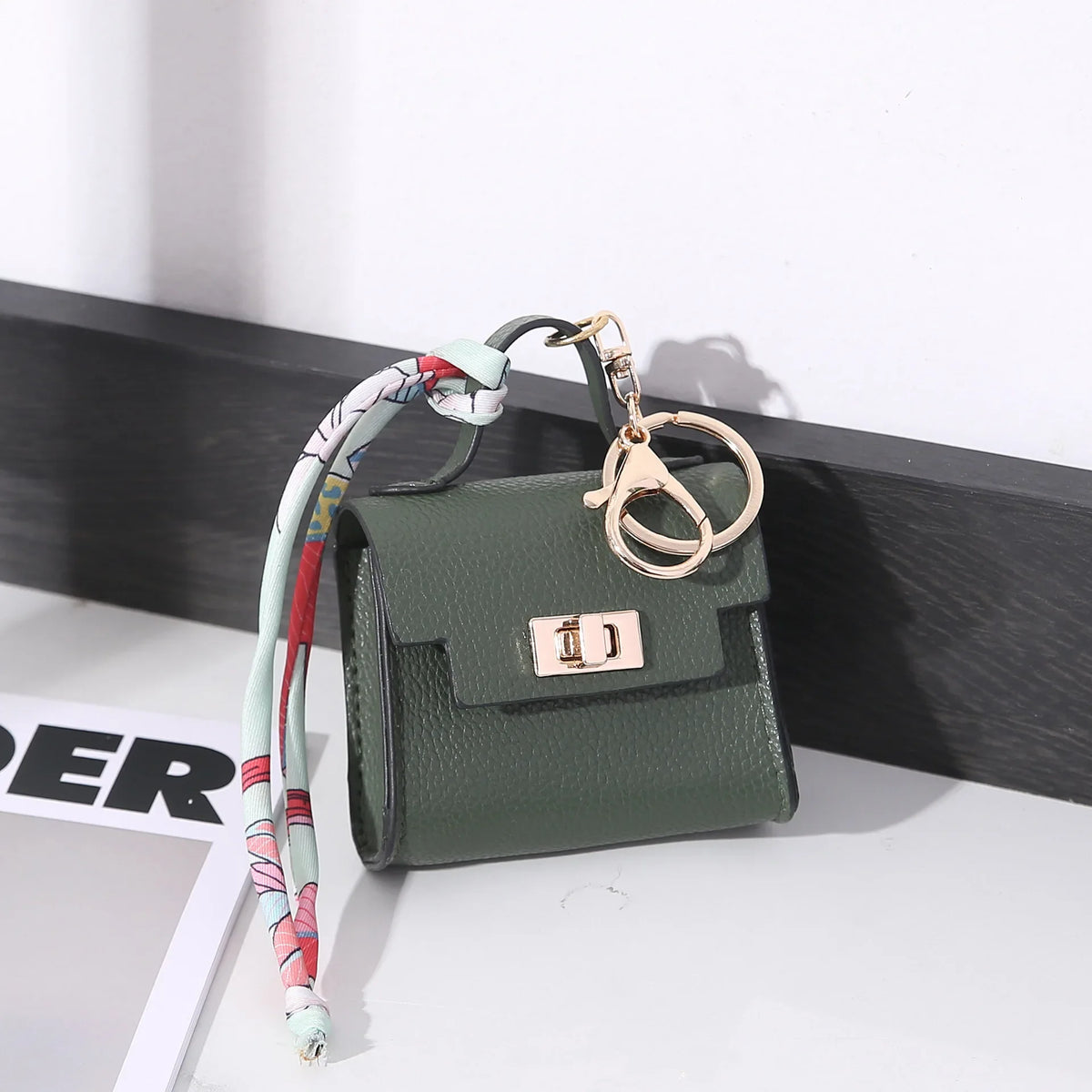 Mini Square Leather Bag Charm — Adorable Accessory, Chic, Stylish, Compact, Versatile