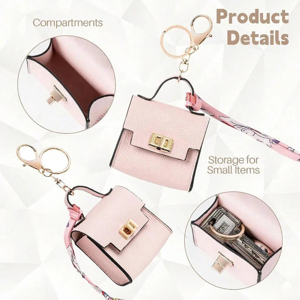 Mini Square Leather Bag Charm — Adorable Accessory, Chic, Stylish, Compact, Versatile