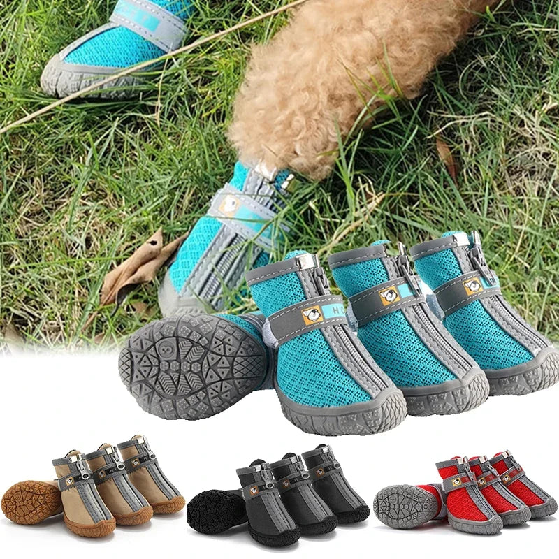 Breathable Mesh Dog Shoes  – Anti-Slip  rubber soles