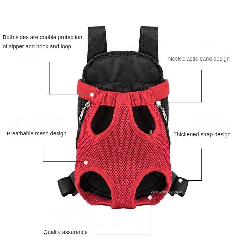 Pet Front Carrier Backpack – Breathable Mesh Travel Bag for Small Dogs & Cats