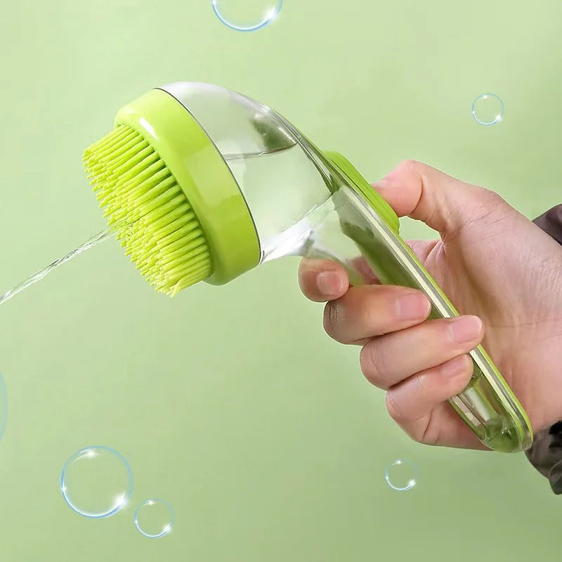 Pet Bath Brush – All-in-One Grooming Tool with Soap Dispenser for Dogs &amp; Cats
