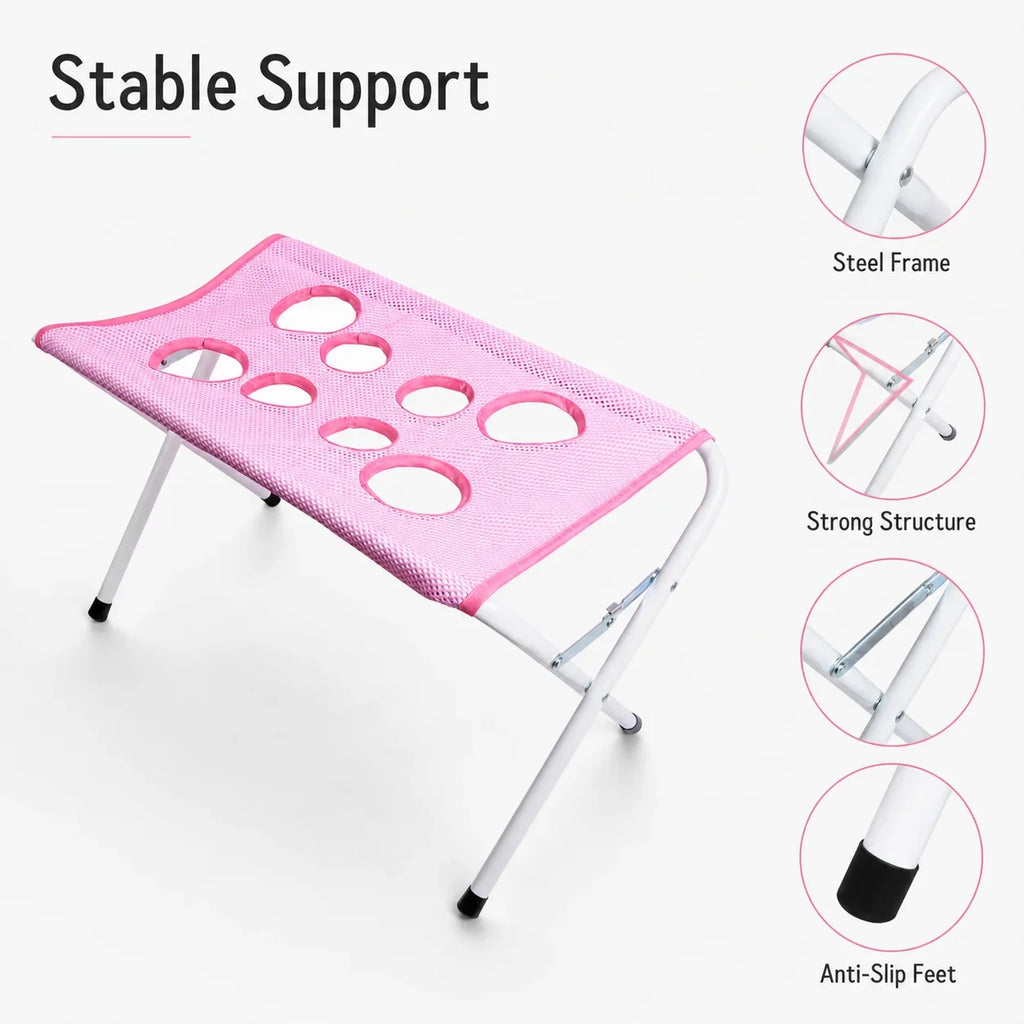 Foldable Cat & Dog Bathing Rack with Quick-Dry Mesh for Nail Trimming & Grooming