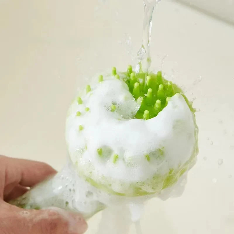 Pet Bath Brush – All-in-One Grooming Tool with Soap Dispenser for Dogs &amp; Cats