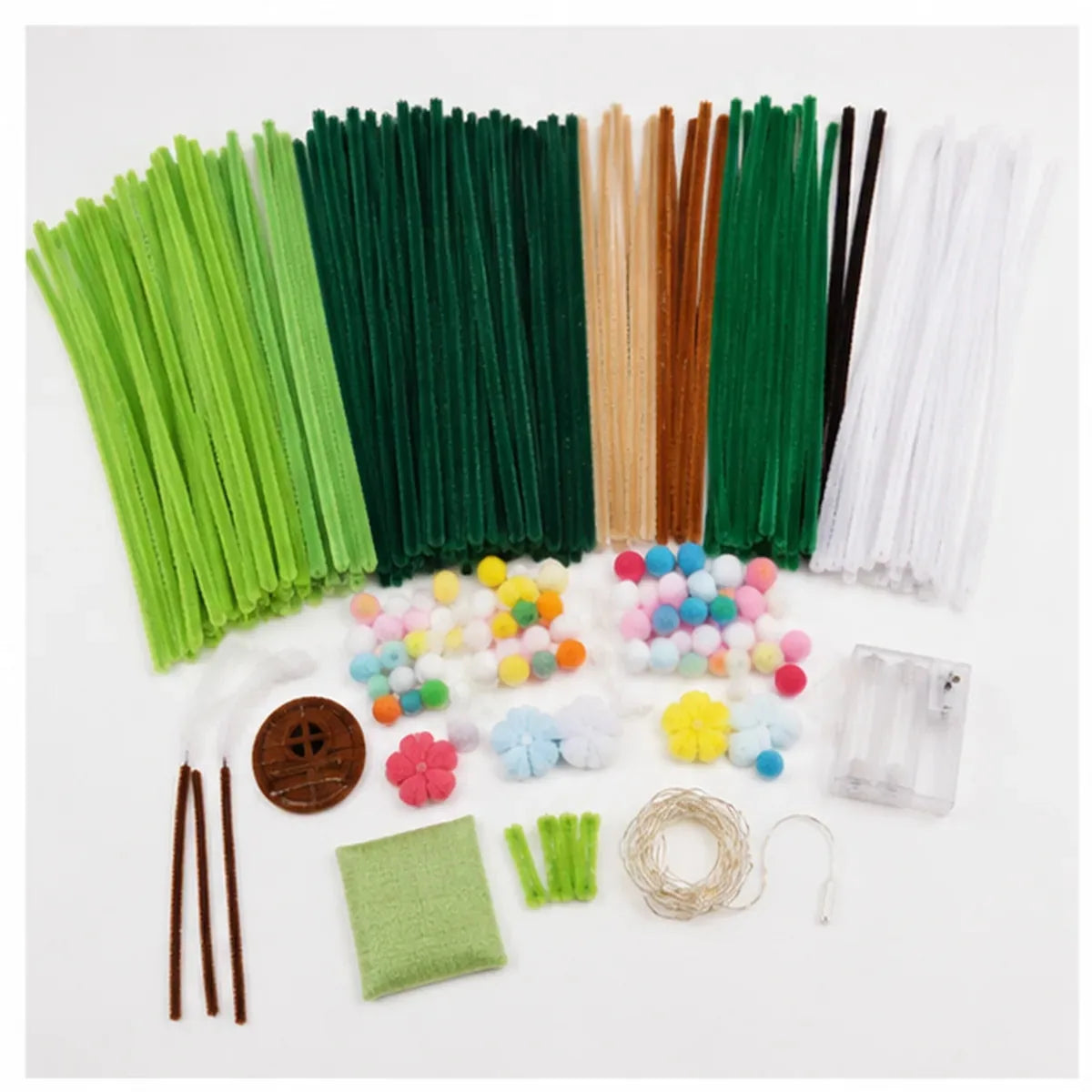DIY Pipe-Cleaner Christmas Tree House Kit with Lights