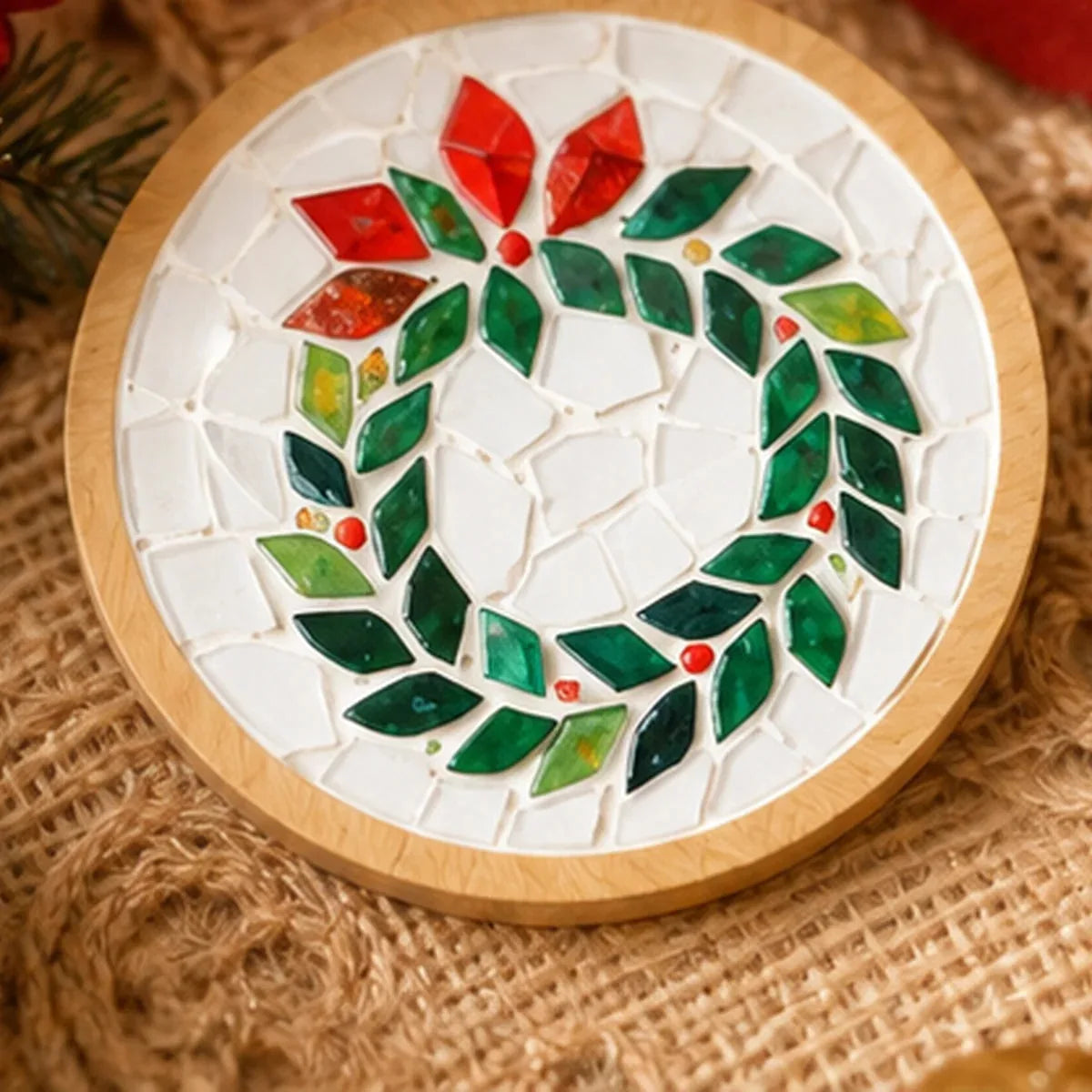 DIY Mosaic Christmas Coaster Kit – 6 Designs