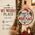 Vintage Merry Place Christmas Hanging Sign