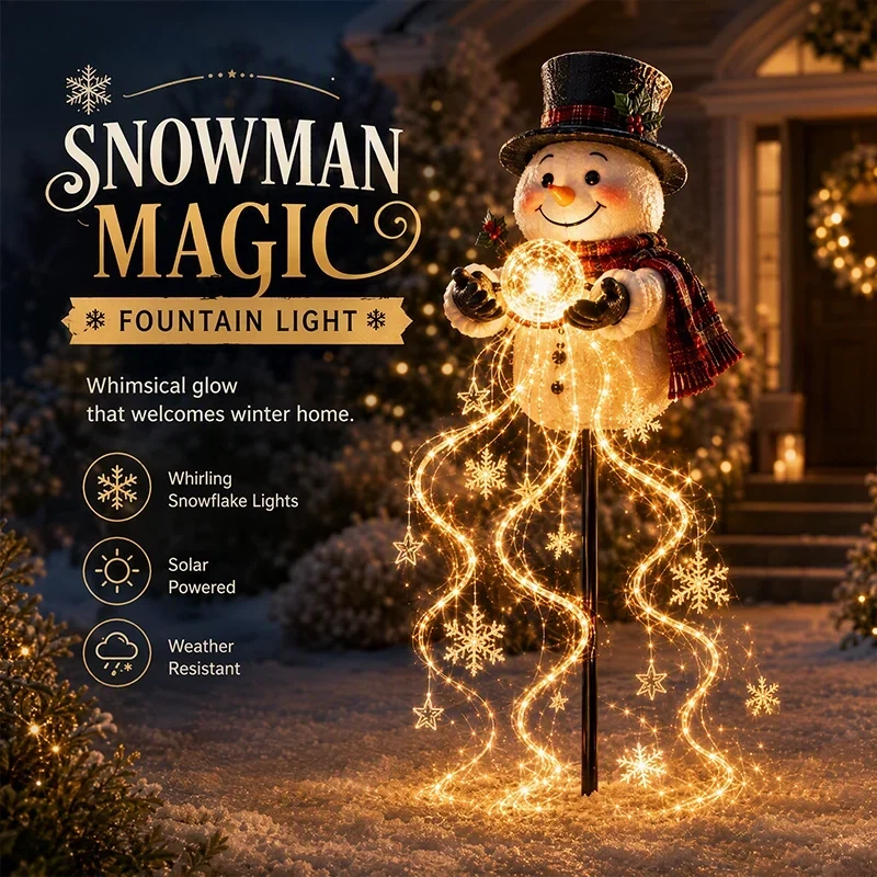 Snowman Magic Fountain Garden Light