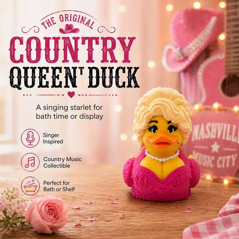 3D-Printed Country Glam Queen Duck Figurine