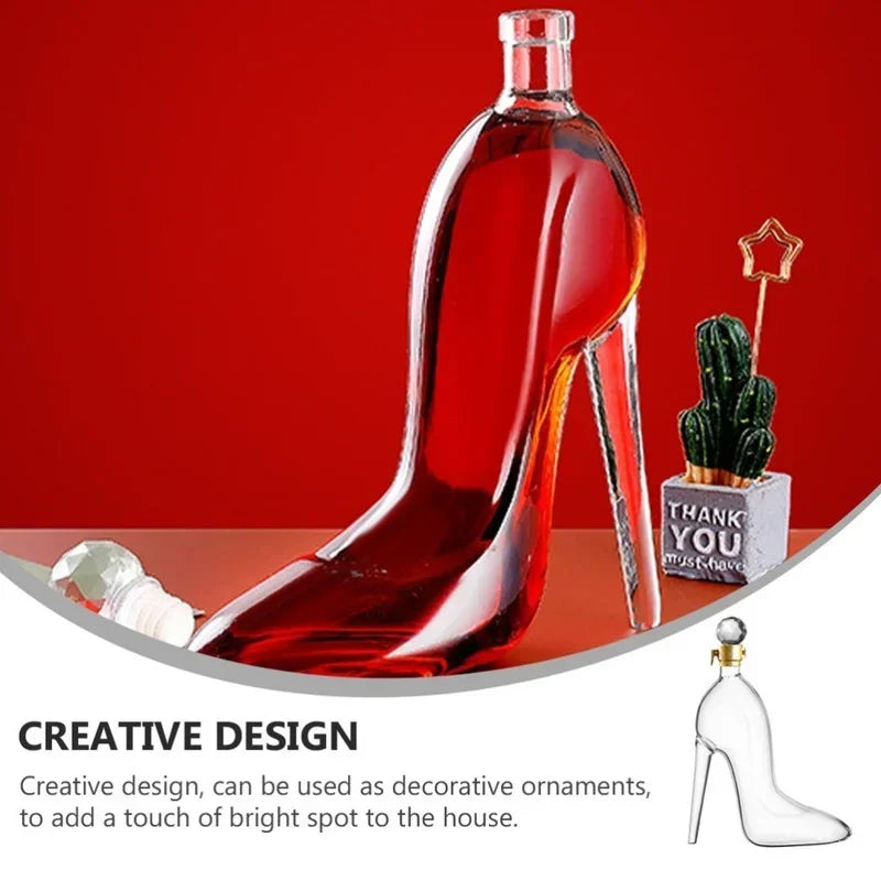 High Heel Fancy Glass Wine Decanter