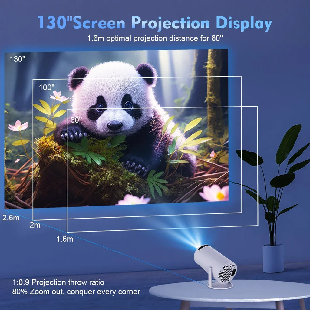 HY300 Pro Smart Mini Projector – Android 11 & 180° Flexible