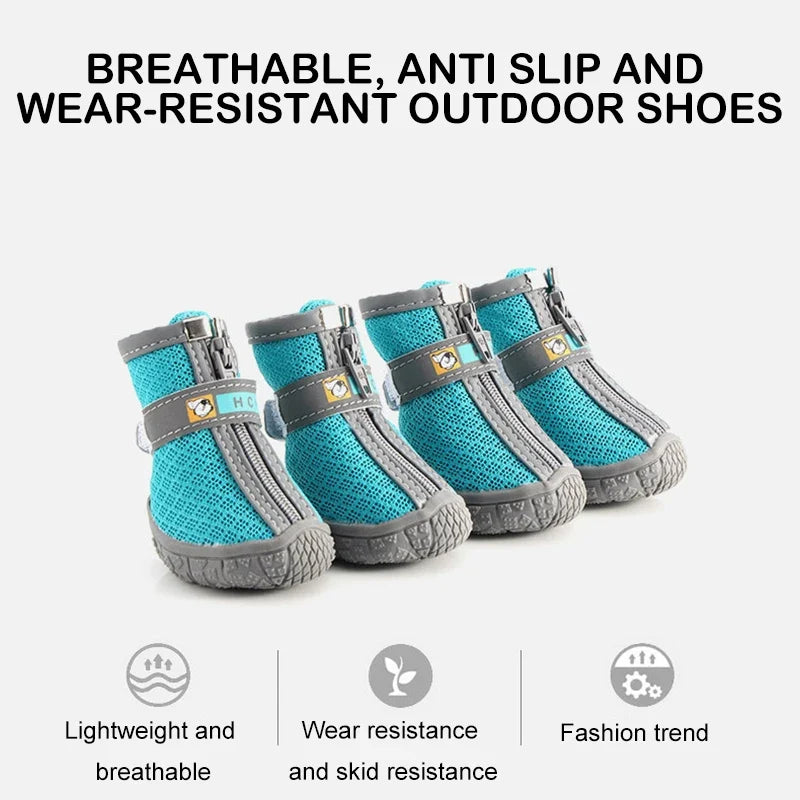 Breathable Mesh Dog Shoes  – Anti-Slip  rubber soles