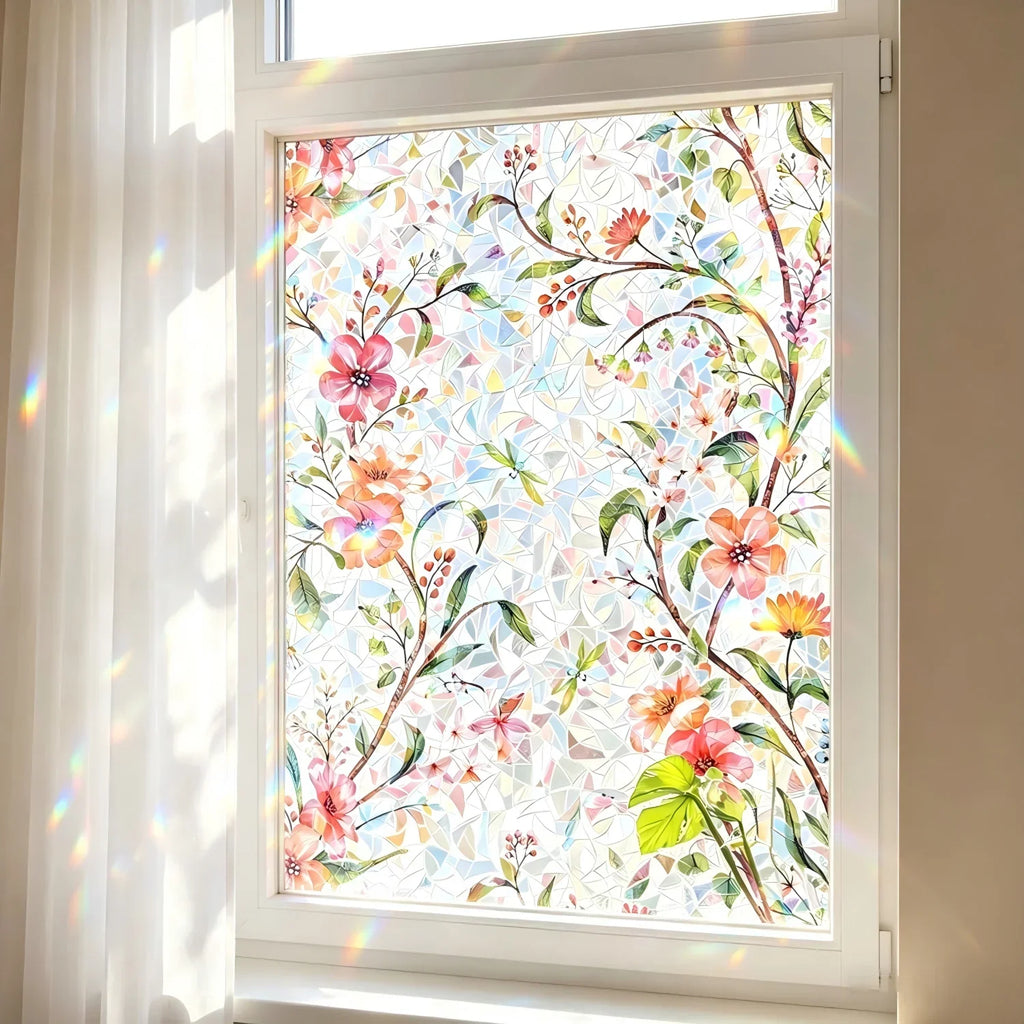Sunlit Garden Floral Privacy Window Film