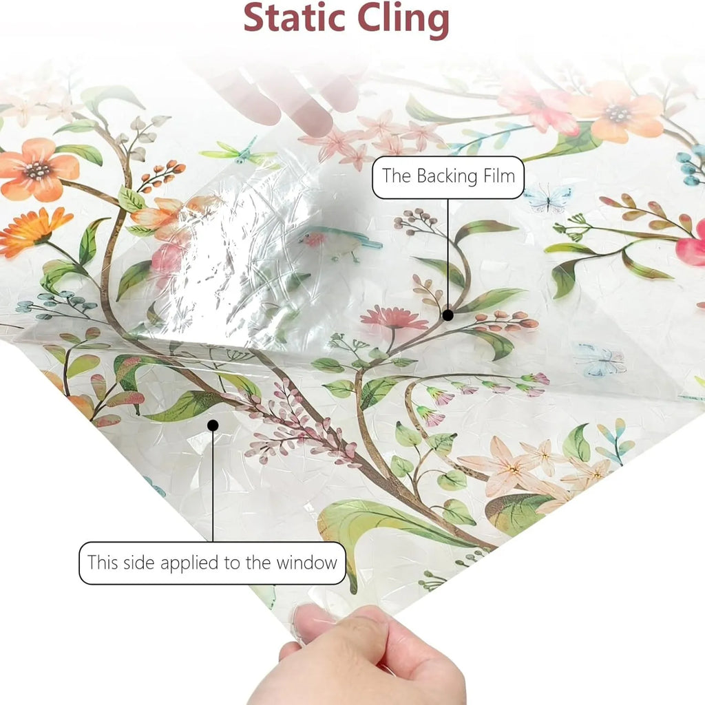 Sunlit Garden Floral Privacy Window Film