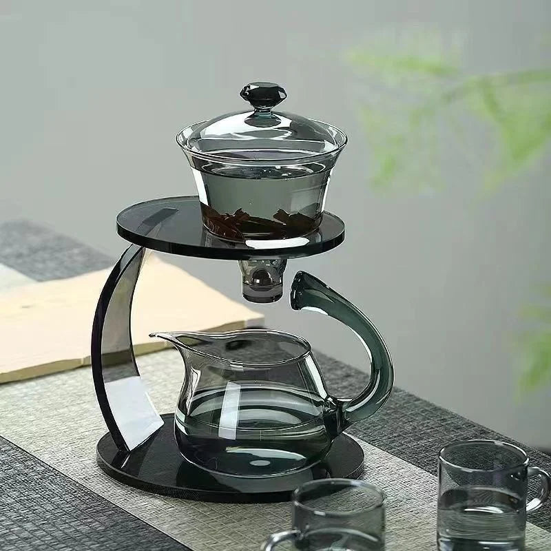 Smooth Arch Glass Magnetic Teapot Set