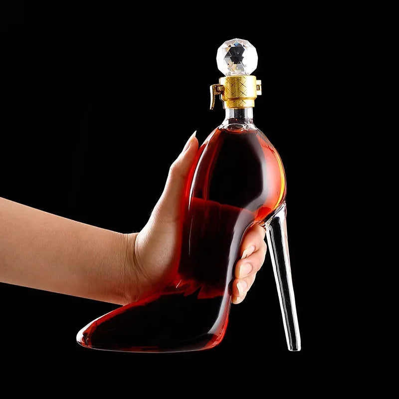 High Heel Fancy Glass Wine Decanter