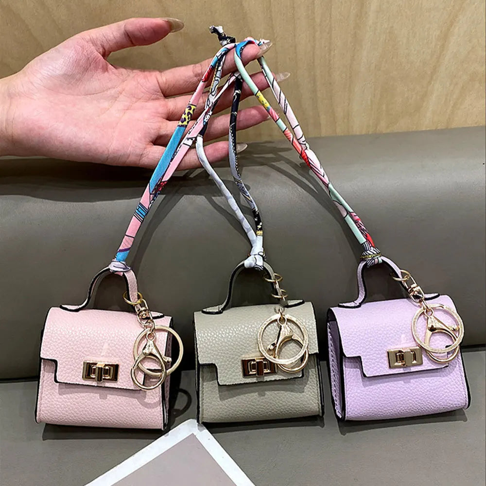 Mini Square Leather Bag Charm — Adorable Accessory, Chic, Stylish, Compact, Versatile