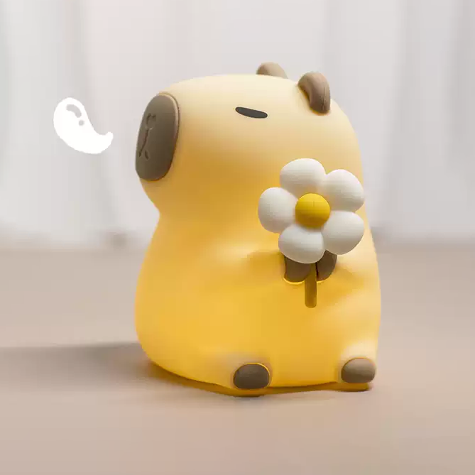 Maetiva® Flower Capybara Squishy Silicone Night Light - Perfect Gift for Kids and Girls