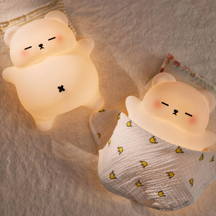 Maetiva® Breathing Bear Snuggly  Squishy Silicone Sleeping Companion Sound LED Night Light Perfect Gift