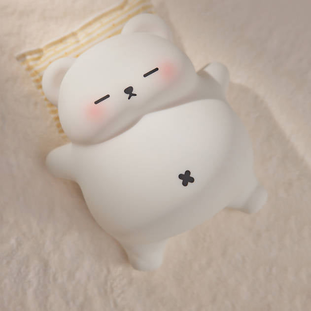 Maetiva® Breathing Bear Snuggly  Squishy Silicone Sleeping Companion Sound LED Night Light Perfect Gift