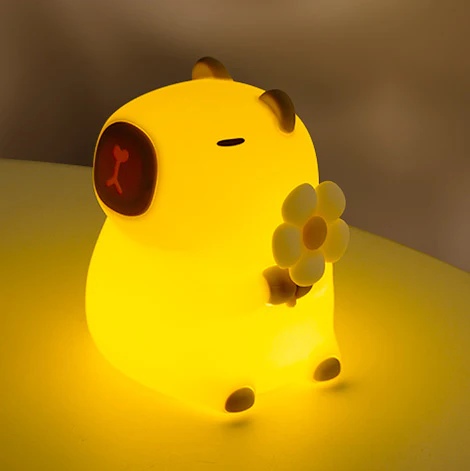 Maetiva® Sleeping Capybara Breathing Squishy Silicone Companion Sound LED Night Light Perfect Gift