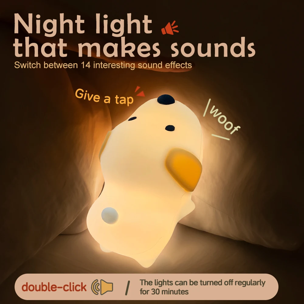 Maetiva® Puppy Silicone Squishy Night Light Gift Cute Droopy Ears and Cozy for Decor Perfect Gift