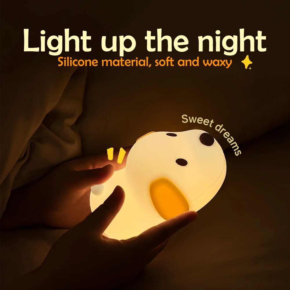 Maetiva® Puppy Silicone Squishy Night Light Gift Cute Droopy Ears and Cozy for Decor Perfect Gift