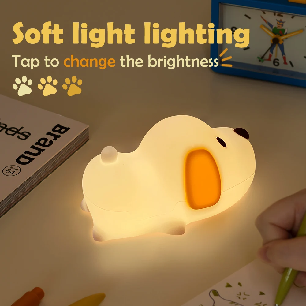 Maetiva® Puppy Silicone Squishy Night Light Gift Cute Droopy Ears and Cozy for Decor Perfect Gift