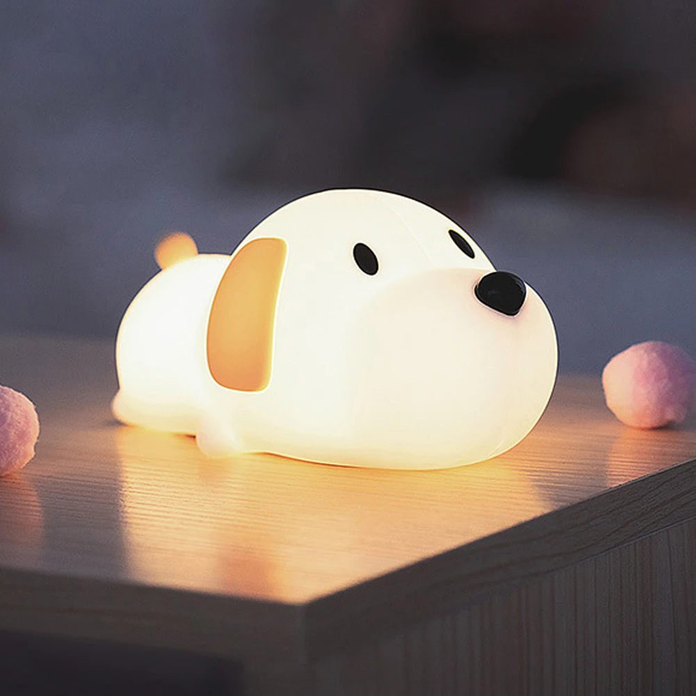Maetiva® Puppy Silicone Squishy Night Light Gift Cute Droopy Ears and Cozy for Decor Perfect Gift
