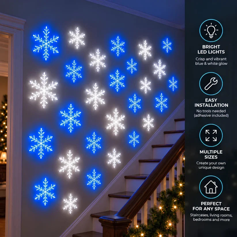 4PCS LED Snowflake Wall Light Set