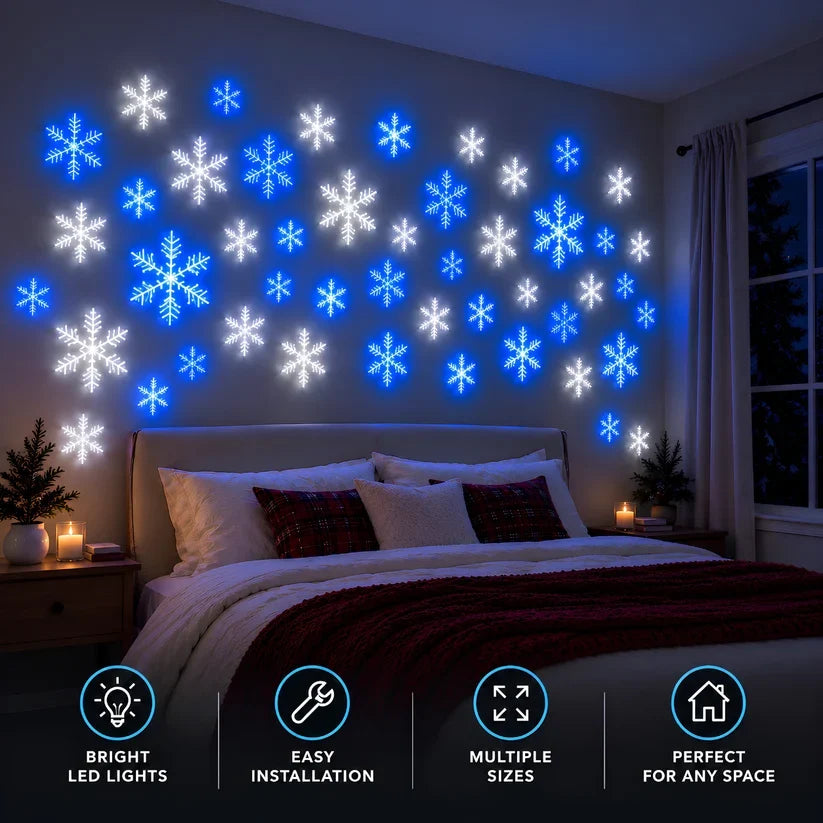 4PCS LED Snowflake Wall Light Set